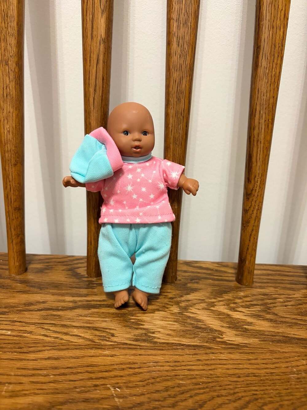 Toysmith Baby Doll with Pink Star Shirt and Blue Pants